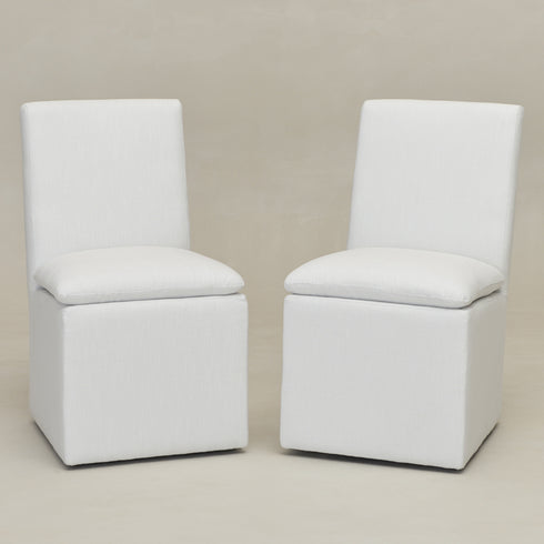 Diane Performance Dining Side Chair with Casters - Covered Dining Chair | Dining Chairs without Arms | Kinwell Furniture | Performance Fabric Chairs