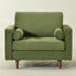 Tiziano Tufted Armchair – Green Velvet Accent Chair with Pillows | Mid-Century Lounge Chair | Kinwell Furniture