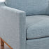 Goose Down Feathers Upholstered Armchair – Blue Square Arm Accent Chair | Plush Feather-Filled Chair | Kinwell Furniture | Cloud-Soft, Timeless Design