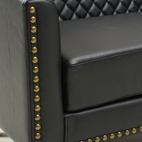 Logan Faux Leather Tufted Loveseat | Fabric Loveseat Couch | Kinwell Furniture | Modern Loveseats & Comfortable Loveseat Sofa Couches