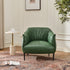 Kadar Leather Barrel Chair-Green Modern Leather Chair | Accent Chairs | Kinwell Furniture | Barrel Chairs
