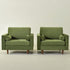 Tiziano Tufted Armchair – Green Velvet Accent Chair with Pillows | Mid-Century Lounge Chair | Kinwell Furniture