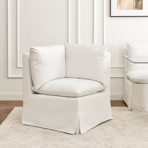 Nelly Performance Corner Banquette Chair - White Modern Corner Banquette Chair | Corner Banquette Seating | Kinwell Furniture | Modular Dining Banquette