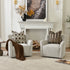 Vestie Chenille Swivel Barrel Chair - GrayGreen Modern Swivel Chair | Swivel Accent Chairs | Kinwell Furniture | Swivel Armchairs