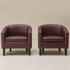 Logan Faux Leather Tufted Club Chair - Red Accent Chair | Decorative Accent Chairs | Kinwell Furniture | Modern Accent Chairs