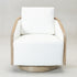 Barnett Swivel Barrel Chair - Pearl White Modern Swivel Chair | Swivel Accent Chairs | Kinwell Furniture | Swivel Armchairs