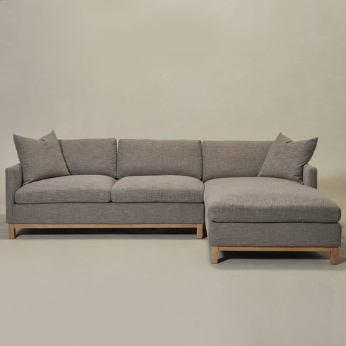 Goose Down Feathers Upholstered Sectional Sofa | Cloud Soft L-Shaped Sectional with Chaise | Down Filled Modern Sectional Couch | Comfortable Everyday Sectional Sofa | Modular L-Shape Sectional | Kinwell Furniture