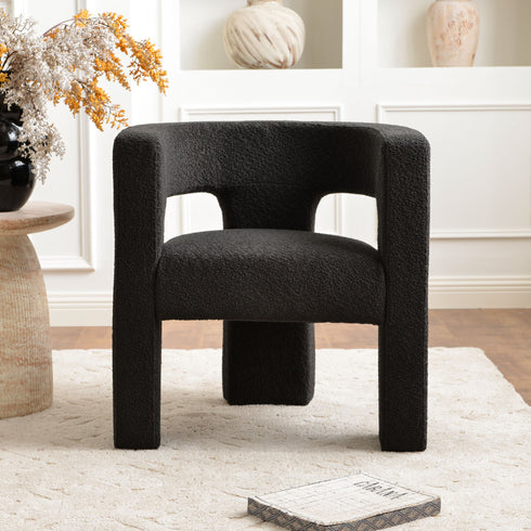 Herbert Modern Bouclé Armchair - Dark Gray Accent Chair | Decorative Accent Chairs | Kinwell Furniture | Modern Accent Chairs