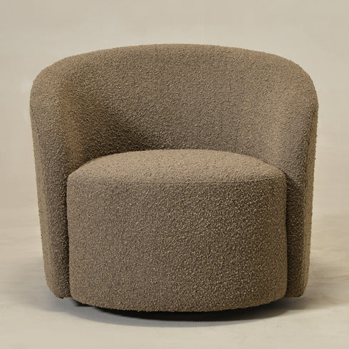 Everitte Bouclé Swivel Barrel Chair