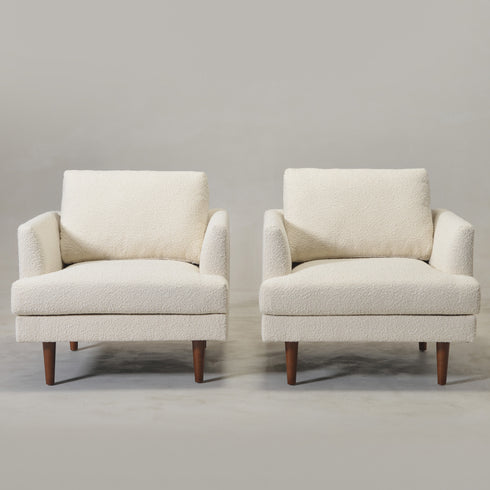 Upholstered Armchair – Cream Square Arm Accent Chair | Performance Fabric Armchair | Kinwell Furniture | Scandinavian, Timeless Design