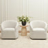 Susie Bouclé Swivel Barrel Chair - White Modern Swivel Chair | Swivel Accent Chairs | Kinwell Furniture | Swivel Armchairs