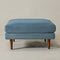 Albert Linen Blend Ottoman – Footrest & Pouf | Living Room Accent Seat | Kinwell Furniture | Contemporary Ottoman | Blue