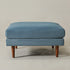 Albert Linen Blend Ottoman – Footrest & Pouf | Living Room Accent Seat | Kinwell Furniture | Contemporary Ottoman | Blue