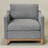 Goose Down Feathers Upholstered Armchair – Gray Square Arm Accent Chair | Plush Feather-Filled Chair | Kinwell Furniture | Cloud-Soft, Timeless Design