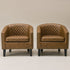 Logan Faux Leather Tufted Club Chair - Coffee Accent Chair | Decorative Accent Chairs | Kinwell Furniture | Modern Accent Chairs
