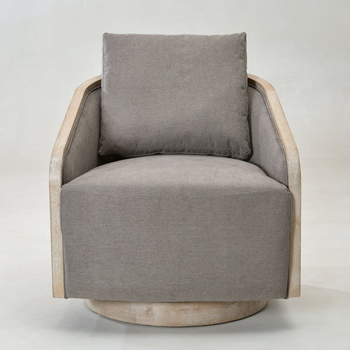 Barnett Swivel Barrel Chair - Slate Gray Modern Swivel Chair | Swivel Accent Chairs | Kinwell Furniture | Swivel Armchairs