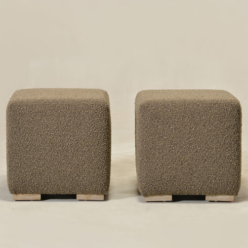 Ida Bouclé Square Ottoman