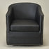 Lawton Faux Leather Tufted Swivel Chair – Black Industrial Modern Swivel Chair | Faux Leather Office & Lounge Chair | Kinwell Furniture | High Back Chair