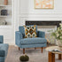 Upholstered Armchair – Blue Square Arm Accent Chair | Performance Fabric Armchair | Kinwell Furniture | Scandinavian, Timeless Design