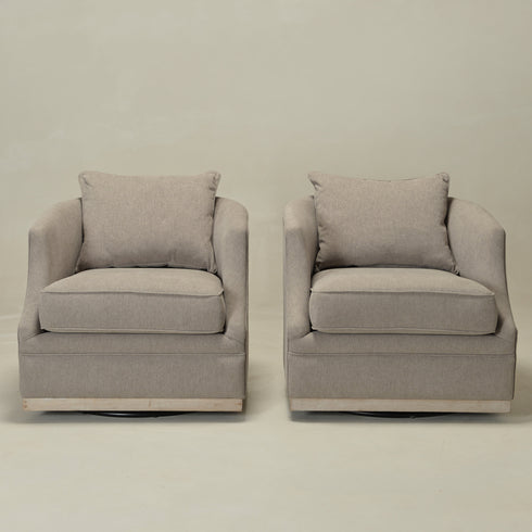 Minerva Swivel Barrel Chair - Gray Modern Swivel Chair | Swivel Accent Chairs | Kinwell Furniture | Swivel Armchairs