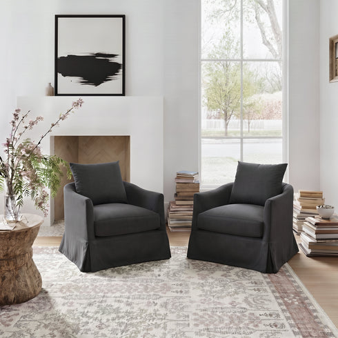 Eliza Slipcover Swivel Barrel Chair