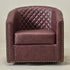Logan Faux Leather Tufted Swivel Club Chair - Red Modern Swivel Chair | Swivel Accent Chairs | Kinwell Furniture | Swivel Armchairs
