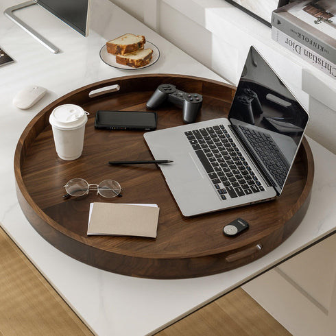 Round Black Walnut Serving Tray - Kinwell Furniture
