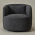 Ashlie Bouclé Swivel Barrel Chair - Dark Gray Modern Swivel Chair | Swivel Accent Chairs | Kinwell Furniture | Swivel Armchairs