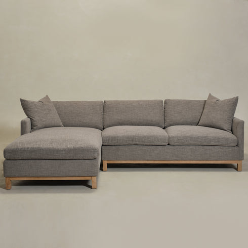 Goose Down Feathers Upholstered Sectional Sofa | Cloud Soft L-Shaped Sectional with Chaise | Down Filled Modern Sectional Couch | Comfortable Everyday Sectional Sofa | Modular L-Shape Sectional | Kinwell Furniture