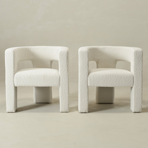 Herbert Modern Bouclé Armchair - Cream Top Rated Accent Chair | Accent Sitting Chairs | Kinwell Furniture | Modern Sitting Room Chairs