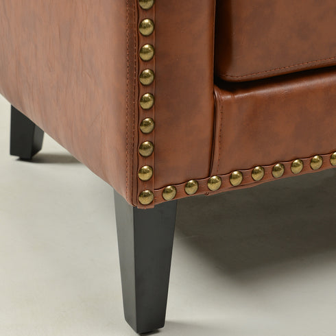 Logan Faux Leather Tufted Loveseat | Fabric Loveseat Couch | Kinwell Furniture | Modern Loveseats & Comfortable Loveseat Sofa Couches