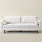 Tiziano Tufted 3-Seater Sofa – Ivory Linen Couch with Accent Pillows | Mid-Century Modern Sofa | Kinwell Furniture