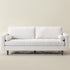 Tiziano Tufted 3-Seater Sofa – Ivory Linen Couch with Accent Pillows | Mid-Century Modern Sofa | Kinwell Furniture