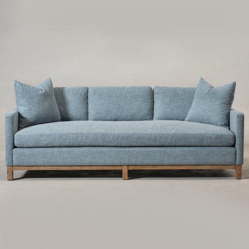 Goose Down Feathers Upholstered Sofa – Blue 3 Seater Sofa | Three Seater Couch | Kinwell Furniture | Modern Upholstered Sofas