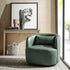 Ashlie Faux Leather Swivel Chair - Green Faux Leather Swivel Chair | Modern Barrel Chairs | Kinwell Furniture | Swivel Accent Chairs