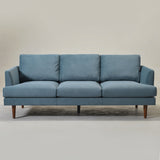 Blue Upholstered Sofa – Albert Sofa Couch | 3-Seater Sofa | Kinwell Furniture | Mid-Century Modern, Timeless Design