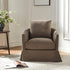 Eliza Slipcover Swivel Barrel Chair – Brown Swivel Armchair | Washable Slipcover Chair | Kinwell Furniture | Cozy Lounge Chair