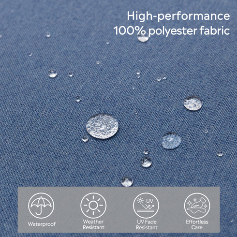 Ranu Extra Thick Outdoor Cushion Set – Blue Patio Chair Cushions | Outdoor Seat & Back Cushions | Weather-Resistant Outdoor Cushions | Kinwell Furniture