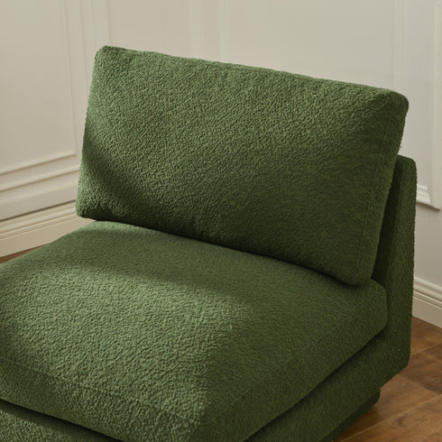 Montyne Bouclé Armless Chair - Comfortable Accent Chair | Side Chairs for Living Room | Kinwell Furniture | Oversize Accent Chairs & Large Accent Chairs