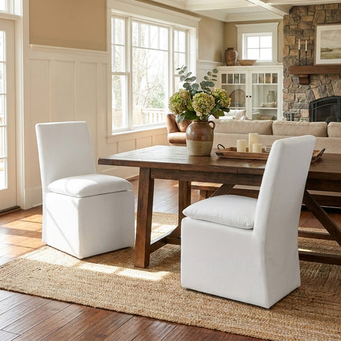 Diane Performance Dining Side Chair with Casters - Dining Chair | Modern Kitchen Chairs | Kinwell Furniture | Dining Chairs Performance Fabric
