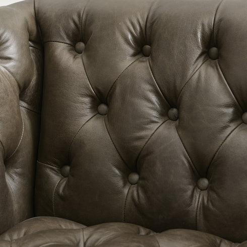 Gustave Premium Leather Swivel Armchair - Dark Gray Modern Swivel Chair | Swivel Accent Chairs | Kinwell Furniture | Swivel Armchairs