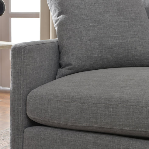 Goose Down Feathers Upholstered Sectional Sofa | Cloud Soft L-Shaped Sectional with Chaise | Down Filled Modern Sectional Couch | Comfortable Everyday Sectional Sofa | Modular L-Shape Sectional | Kinwell Furniture