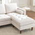 Tiziano Tufted 2-Piece Sectional Sofa – Ivory Linen Reversible Chaise Couch with Accent Pillows | Mid-Century Modern L-Shaped Sofa | Kinwell Furniture