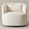Ashlie Bouclé Swivel Barrel Chair - Beige Modern Swivel Chair | Swivel Accent Chairs | Kinwell Furniture | Swivel Armchairs