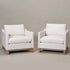 Goose Down Feathers Upholstered Armchair – Cream Square Arm Accent Chair | Plush Feather-Filled Chair | Kinwell Furniture | Cloud-Soft, Timeless Design