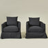 Eliza Slipcover Swivel Barrel Chair – Black Swivel Armchair | Washable Slipcover Chair | Kinwell Furniture | Cozy Lounge Chair
