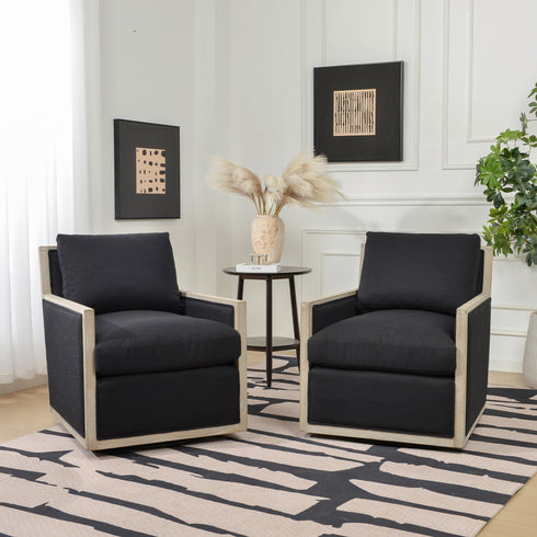 Sanford Down Swivel Armchair - Modern Swivel Chair | Swivel Accent Chairs | Kinwell Furniture | Swivel Armchairs