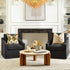 Charles Slipcover Swivel Barrel Chair – Black Modern Swivel Chair | Slipcover Swivel Chairs | Kinwell Furniture | Swivel Armchairs