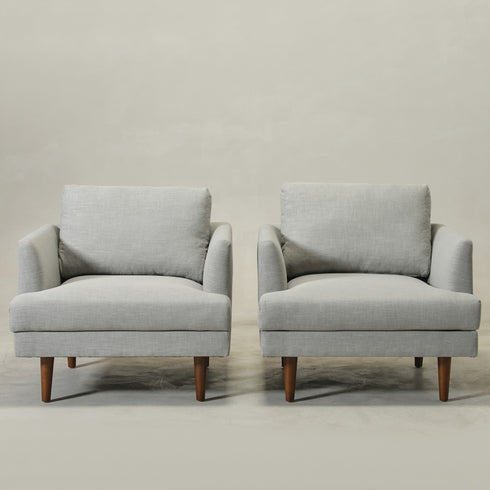 Upholstered Armchair – Gray Square Arm Accent Chair | Performance Fabric Armchair | Kinwell Furniture | Scandinavian, Timeless Design