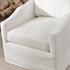 Charles Slipcover Swivel Barrel Chair – Pure White Modern Swivel Chair | Slipcover Swivel Chairs | Kinwell Furniture | Swivel Armchairs